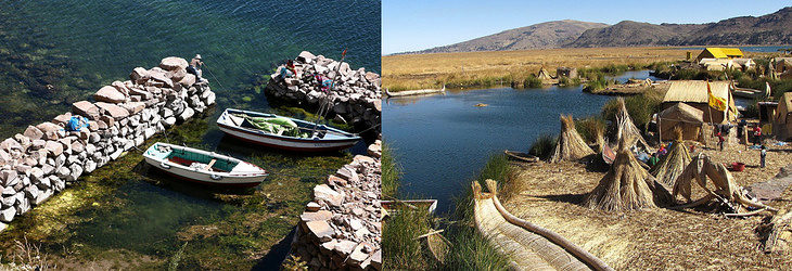 Titicacasøen, Uros- og Taquile-øerne
